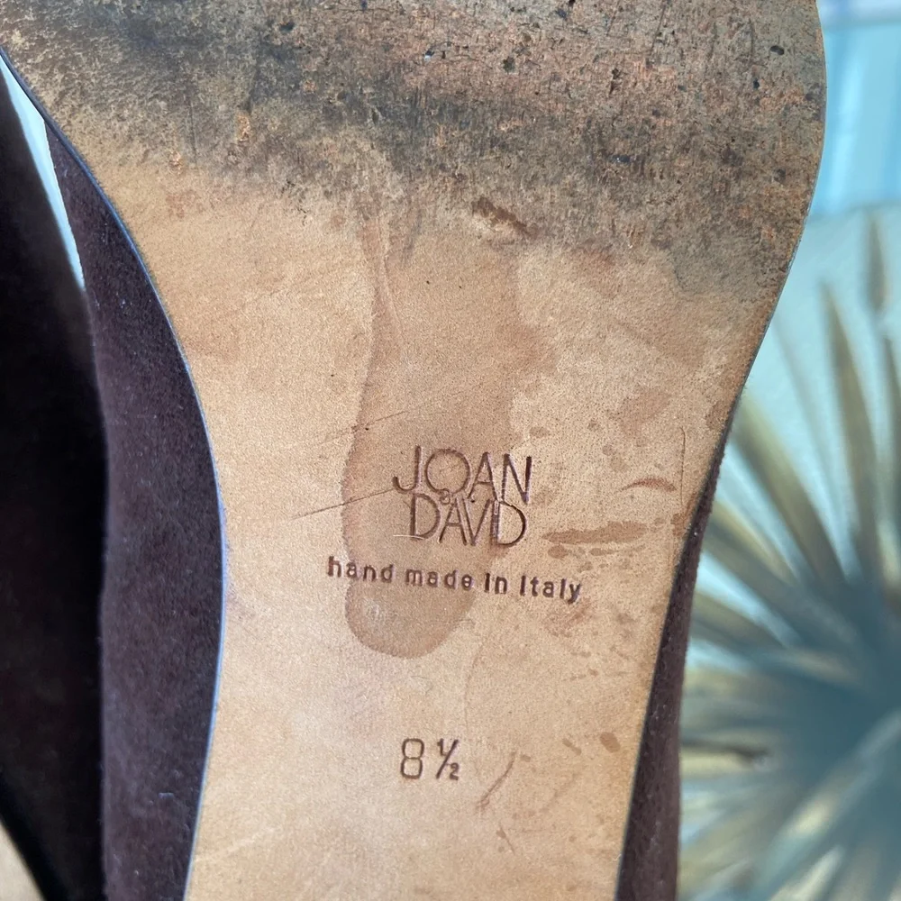 Joan David Shoes size 8.5 Brown Croc & Suede - Picture 6 of 10